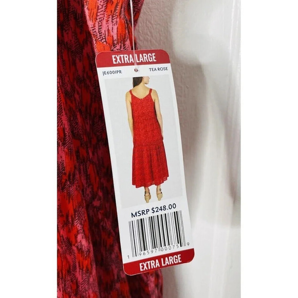 Joie Maxi Dress XL Tiered Boho Cottagecore Flowy Breathable Woven Tea Rose Beach - Picture 6 of 11